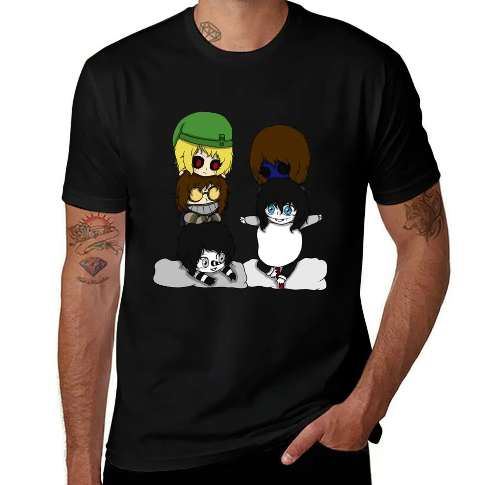 

creepypasta boys chibi T-Shirt Classic Graphic Short Sleeve Top