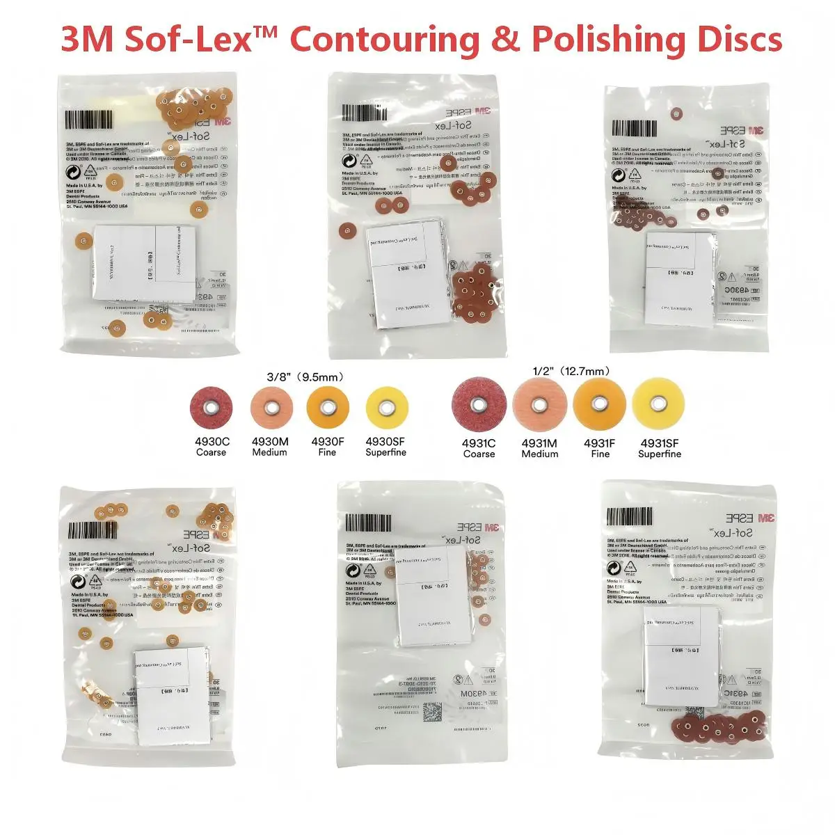 

Стоматологический материал 3M ESPE Sof-Lex ™ Ультратонкие контурные и полировальные диски Pop-On для композитной финишной обработки и полировки (система сменных дисков)