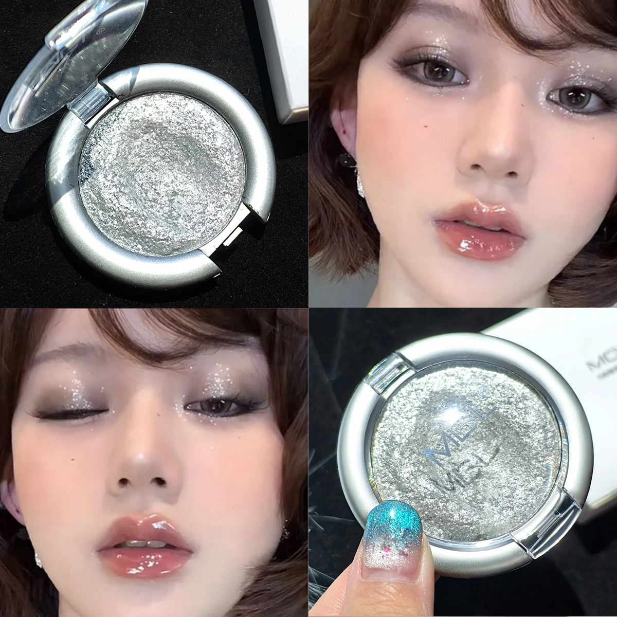 Luminous Transformed Single Color Eyeshadow Palette Pearl Sparkling Shiny Highlighter for Eyebags Small Highlight Potato Clay