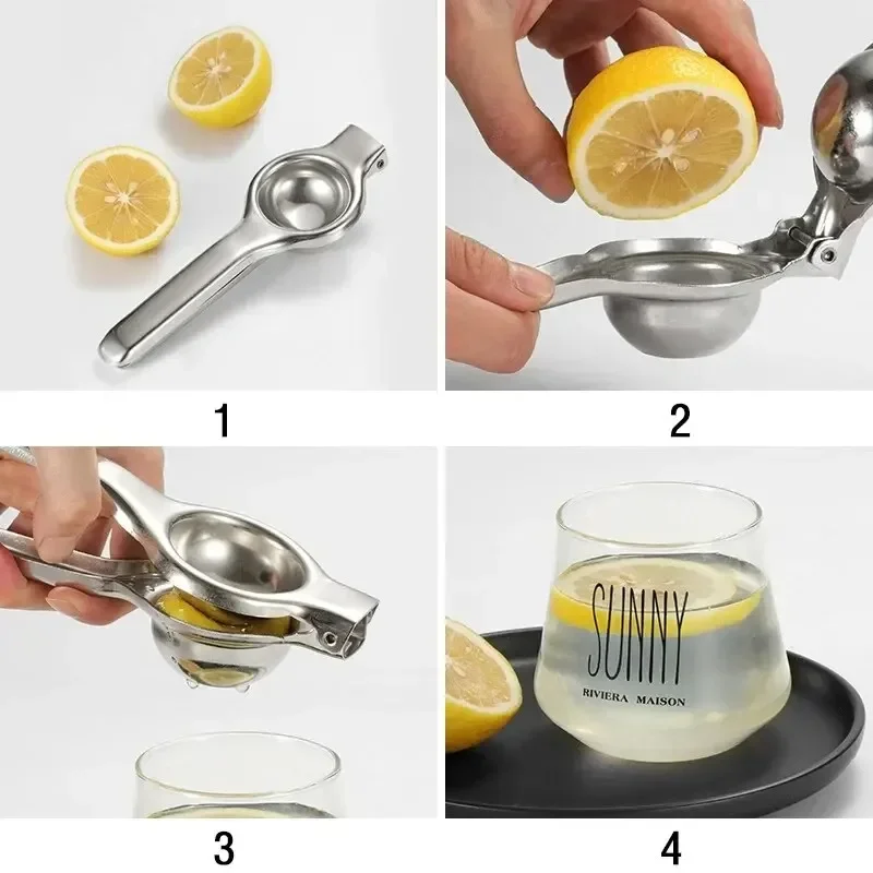 Zitronenpresse, Edelstahl, manueller Entsafter, Prozessor, Küchenzubehör, Saft, Obstpressen, Zitrusfrüchte, Orangenpresse, Zitrone