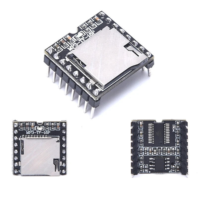 Mini MP3 Player Module TF Card U Disk Audio Voice Module Board MP3-TF-16P Brand New Standard 9600 Wave Te Rate 5V Power Supply