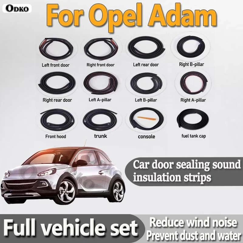 Car Door Seal Strip Rubber Noise Insulation Dustproof Seal Strip Not easy to Fall off For Opel Adam Car Accessories 12Pcs