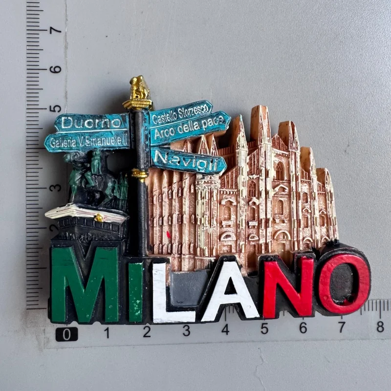 Milan koelkastmagneten Italië Landmark Toerisme Gedenkteken Decoratief Milano Turtles Bus Fietsmagneet Koelkastmagneten Woondecoratie