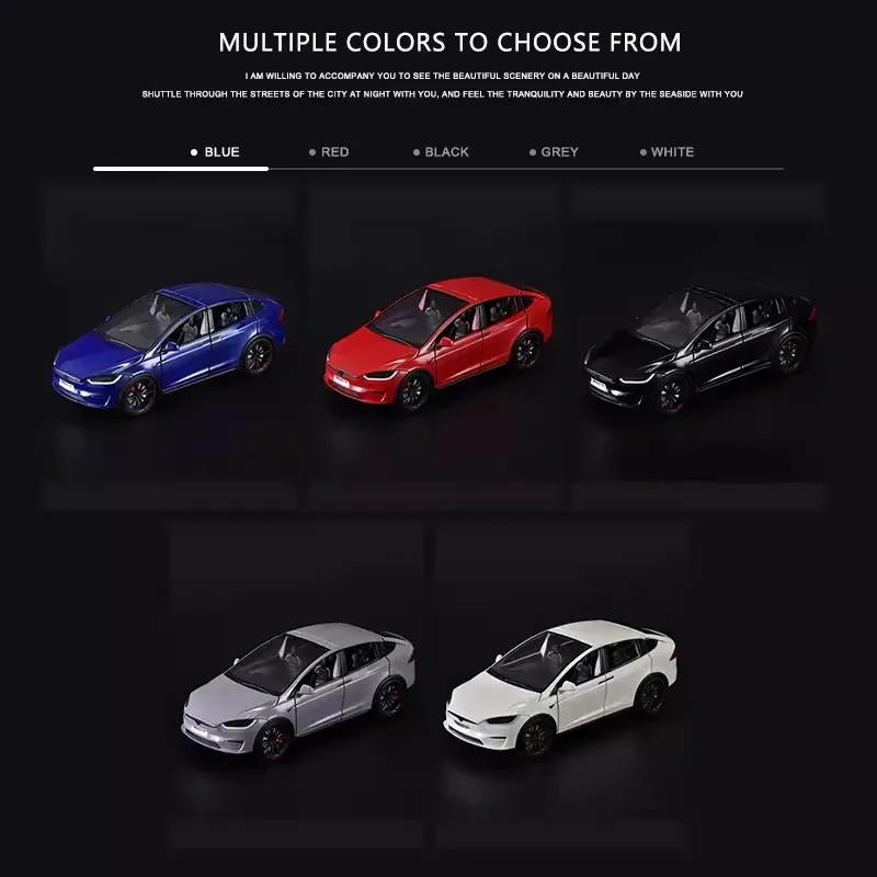 New 1:24 Simulation Model X Alloy Car Model Sound And Light Pull Back Toy Car Metal Electric Car Boy Collection Decoration Gift