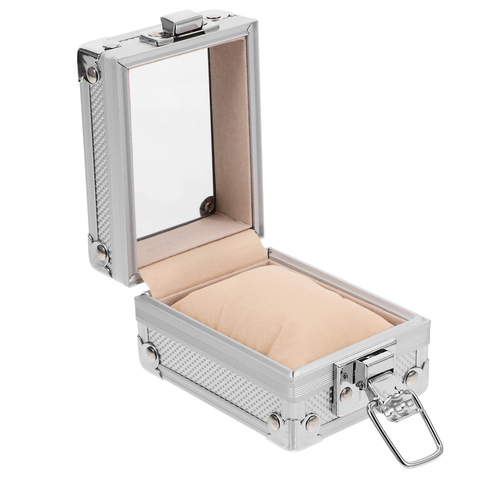 

Single Watch Winder Box Aluminum Alloy Storage Case Travel Display Gift Compact Mini Size Durable Non-Fading with for Different