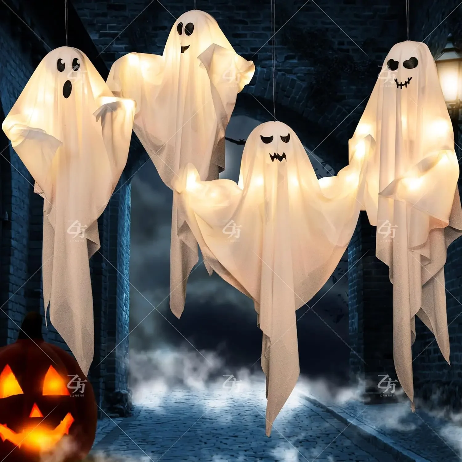 

Ghost Kit for Indoor Outside Ornaments, Spooky Yard Tree Halloween Decorations Outdoor, Party Décor