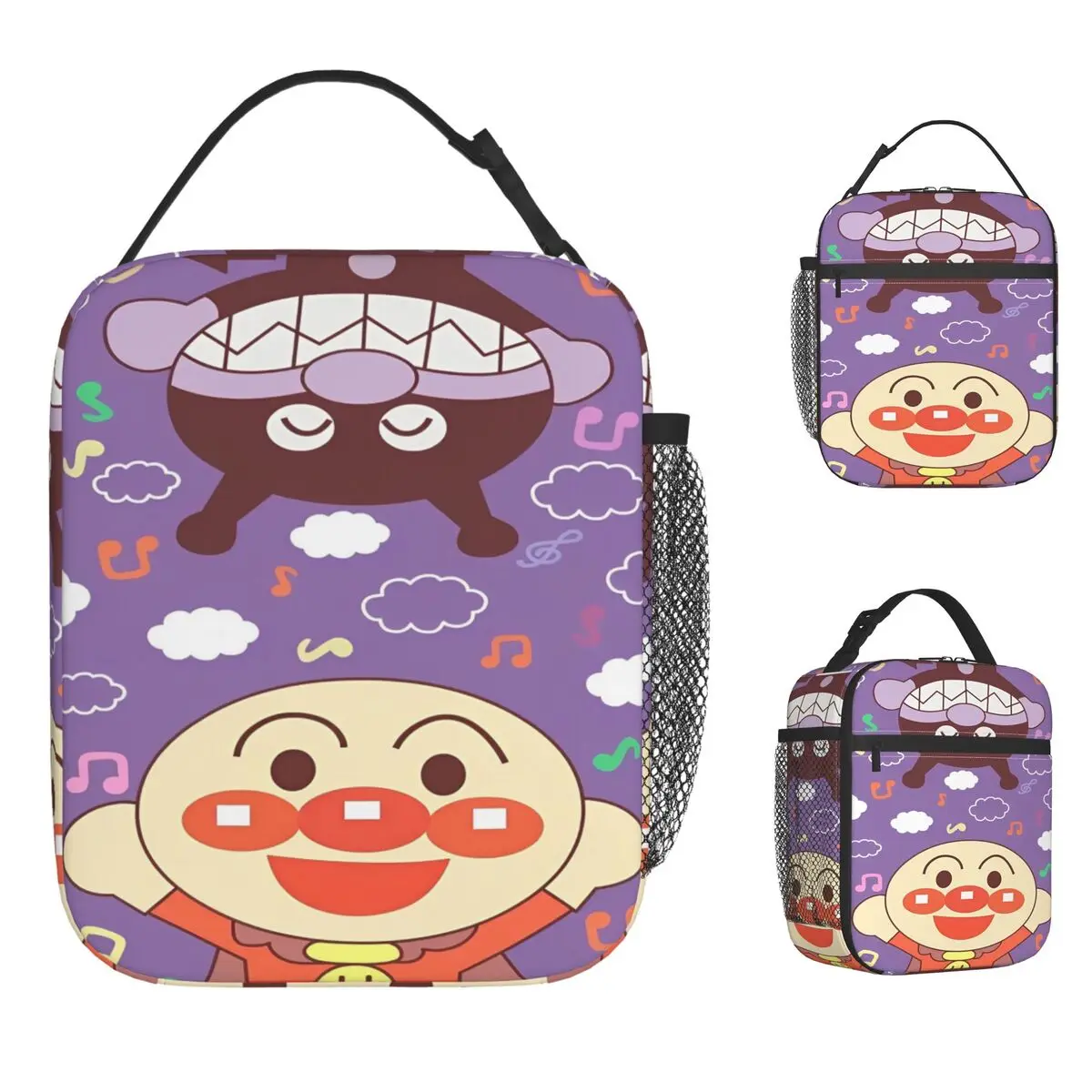 

Cartoon Anpanman Lunch Bag Picnic Lunch Box For Child Aesthetic Graphic Design Thermal Tote Handbags Oxford Portable Cooler Bag