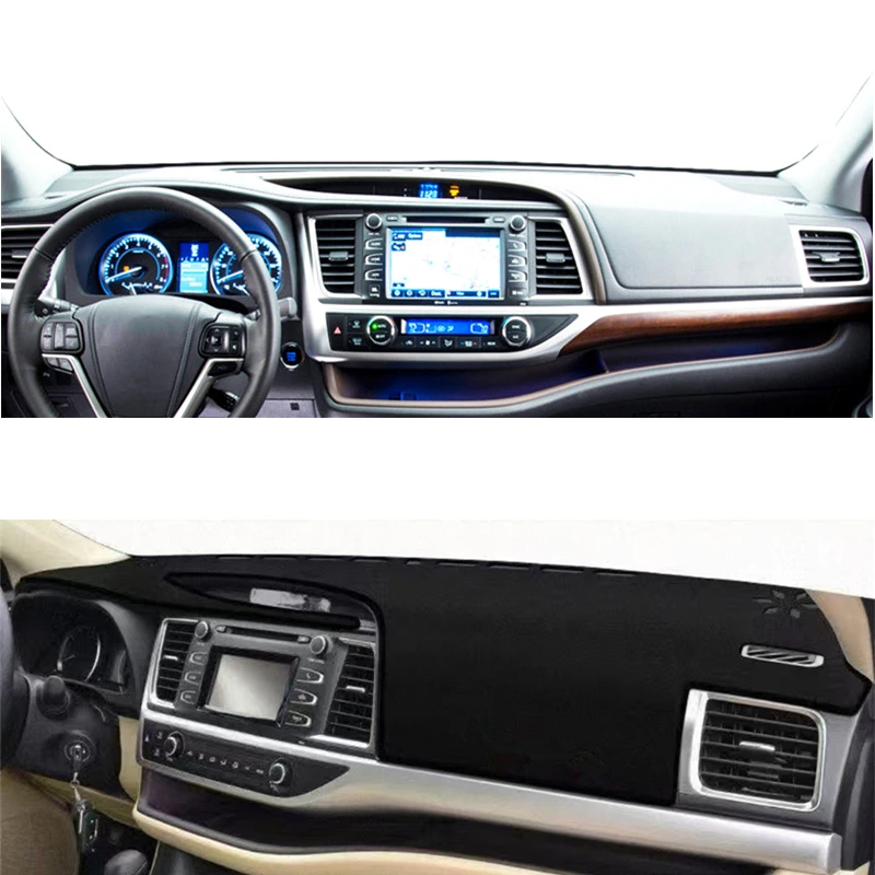 

Для Toyota Highlander Kluger 2014-2017 2018 2019, аксессуары для стайлинга автомобилей, чехол для приборной панели, коврик для приборной панели, козырек от солнца, козырек