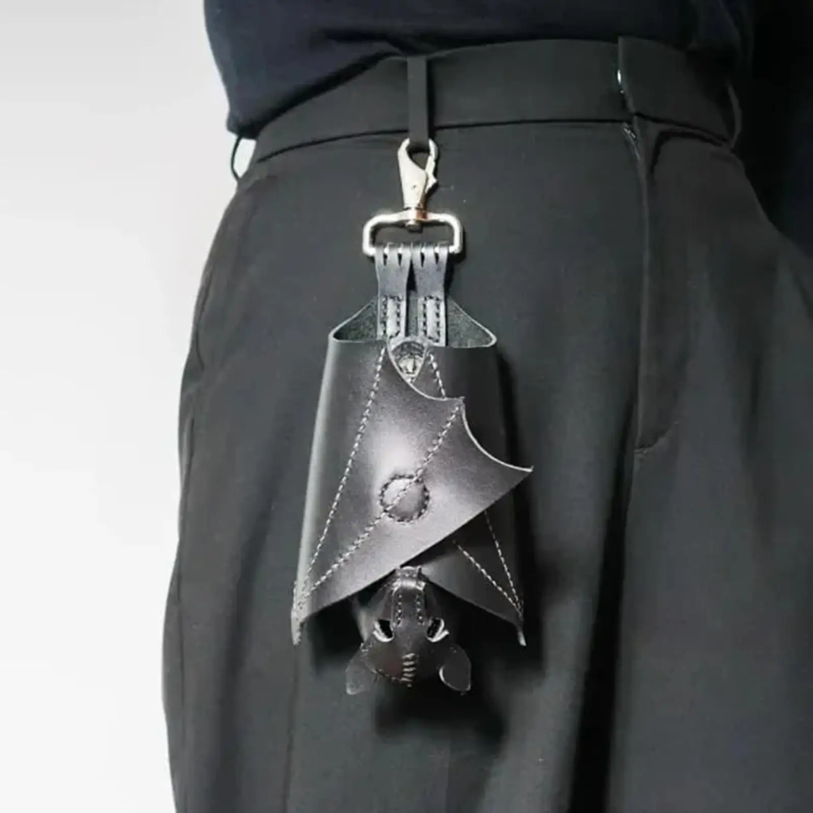 1pc Coin Purse PU Leather Bat Gothic Bag Keychain Change Purse with Foldable Wings for Shopping Travel Work School Events