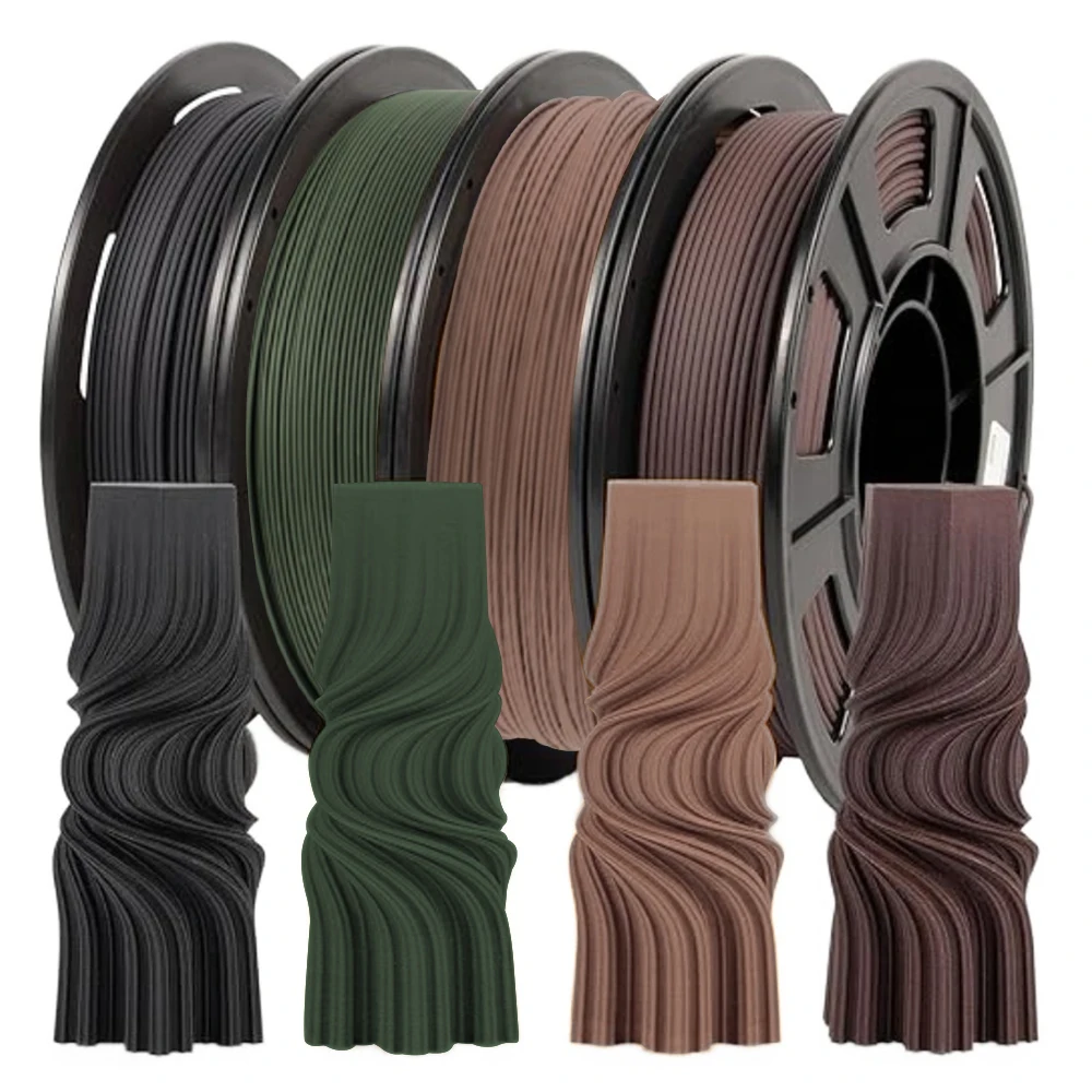 3D Printer Filament Wood PLA 1.75mm 1kg 500g 250g Sublimation PLA Filament With Wood Powder 3D Materials Black Red Sandal Light