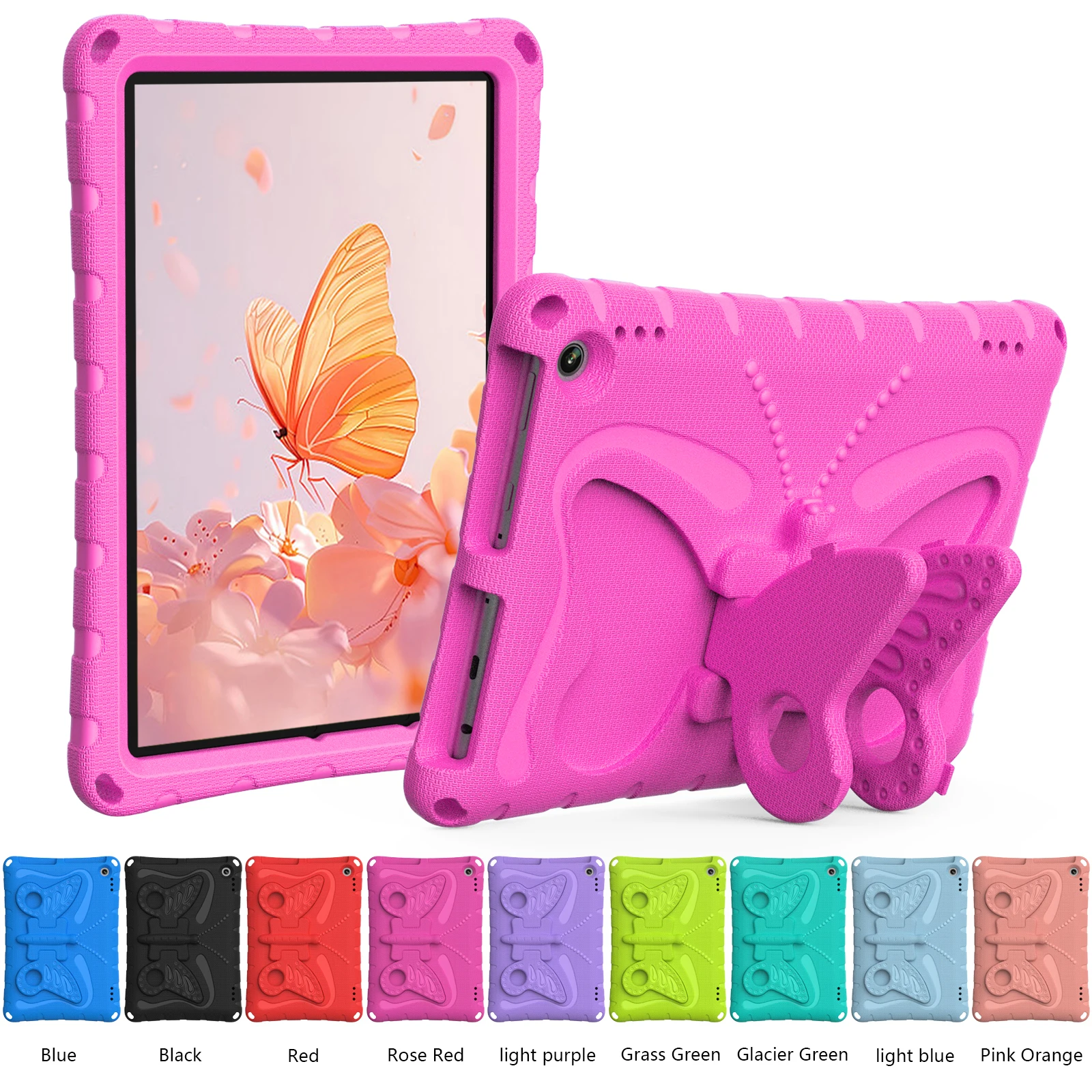 Case For Amazon Fire HD10 11th 13th 10.1 inch  HD 10 Plus 2021 2023 EVA Case Kids Cartoon 3D Stand Big Butterfly Tablet Cover
