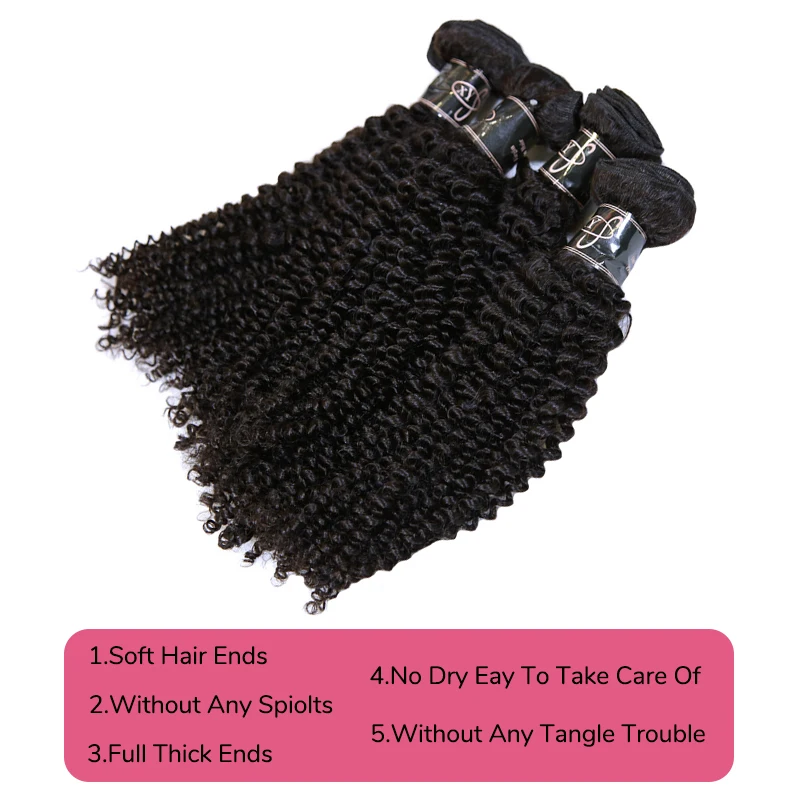 Human Hair Bundles Deep Curly Hair Extensions Curly Hair Weaving With Soft Hair End Bundles Deal  Brazilian Hair Weave Bundle