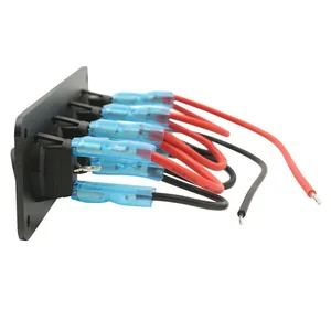 Universal Toggle Switch Panel, 12V, 1-4 Gang, USB, Carro, Barco, Marinha, RV, Caminhão, LED azul, Styling Acessórios 12 principais vendas lancha painel - №1