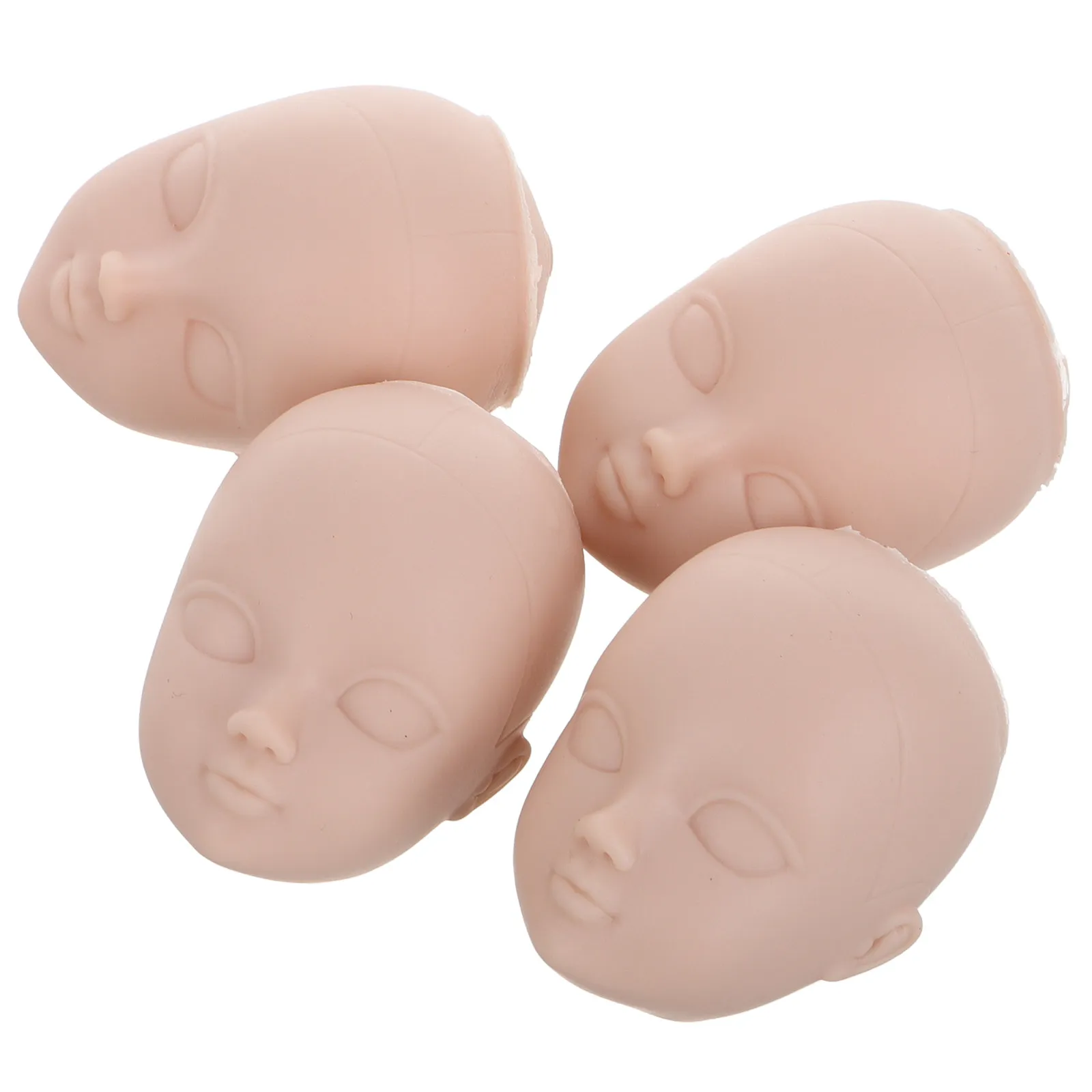 4Pcs Practice Makeup Heads Replacement Parts Smooth Mannequin Heads for DIY Craft Lash Extension Hair Styling Practice and