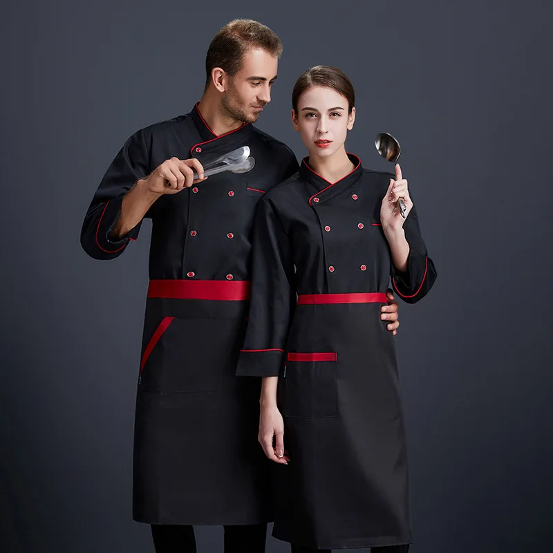 

Cake Pastry Bakery Baker Work Clothes Long-Sleeved Star Hotel Chef Uniform Autumn and Winter Clothes