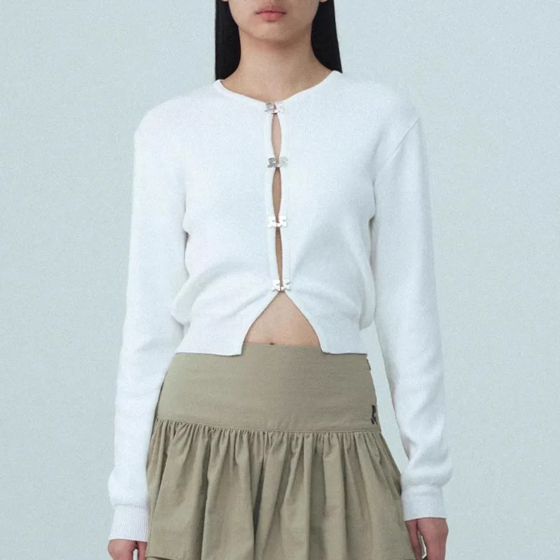 

Вязаный кардиган на пуговицах для женщин, облегающий укороченный топ, несколько стилей, короткий индивидуальный дизайн на пуговицах, подкладка с длинными рукавами