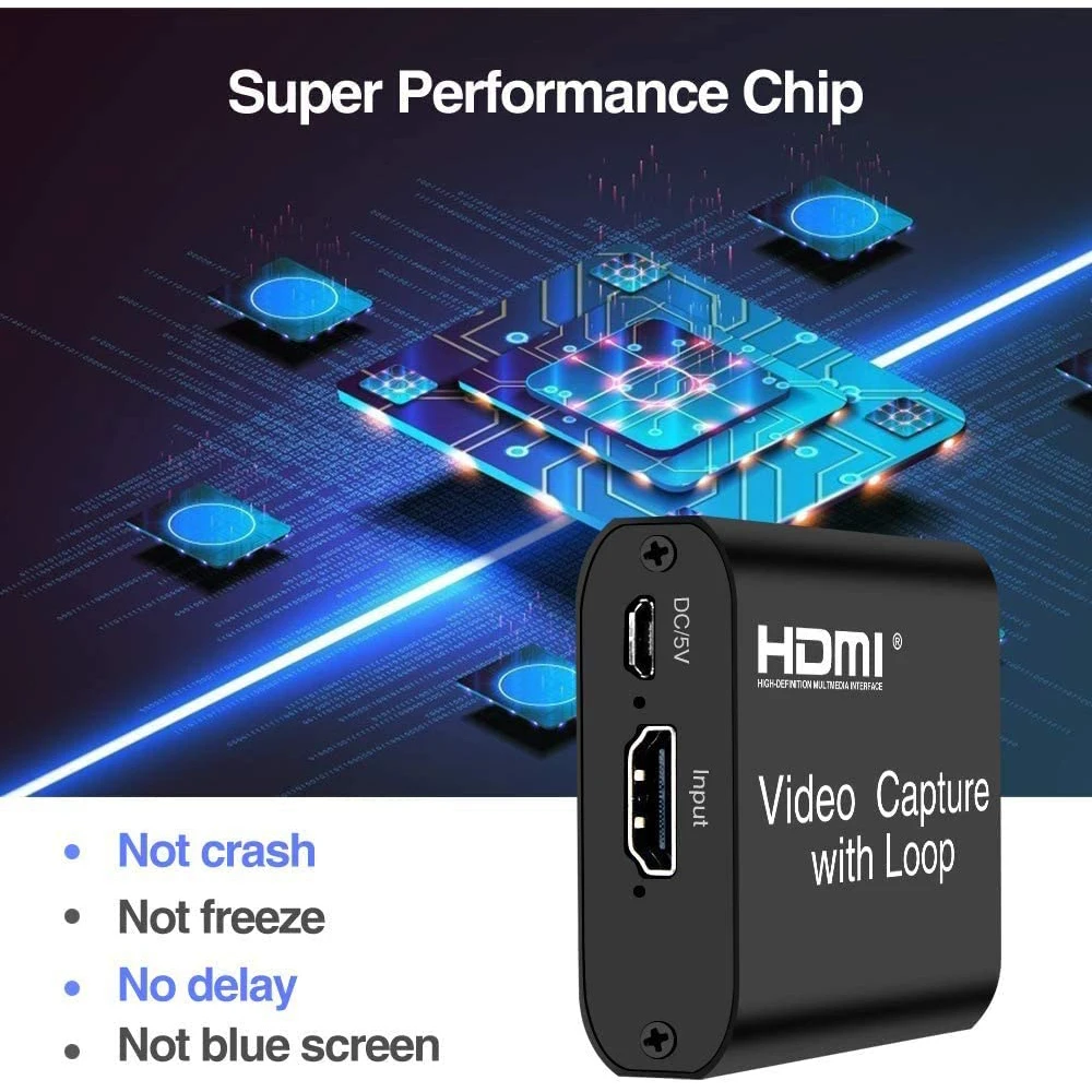 4K HDMI Video Capture Card, USB 2.0 Game Capture Card 1080P Capture Adapter For Streaming, Teaching, Video Conference Or Live