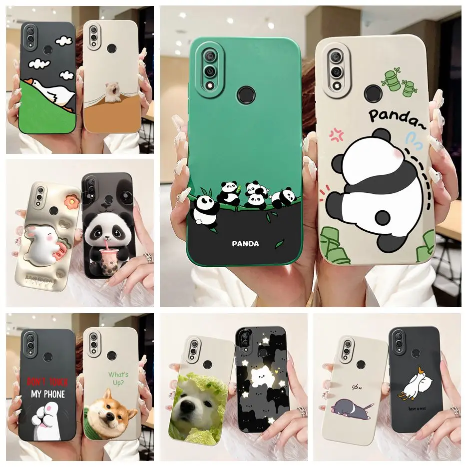 For Huawei Y7 2019 Case DUB-LX1 Cute Panda Cartoon Cover Soft TPU Phone Case For Huawei Y7 Pro 2019 Y 7 Prime 2019 Fundas Bumper