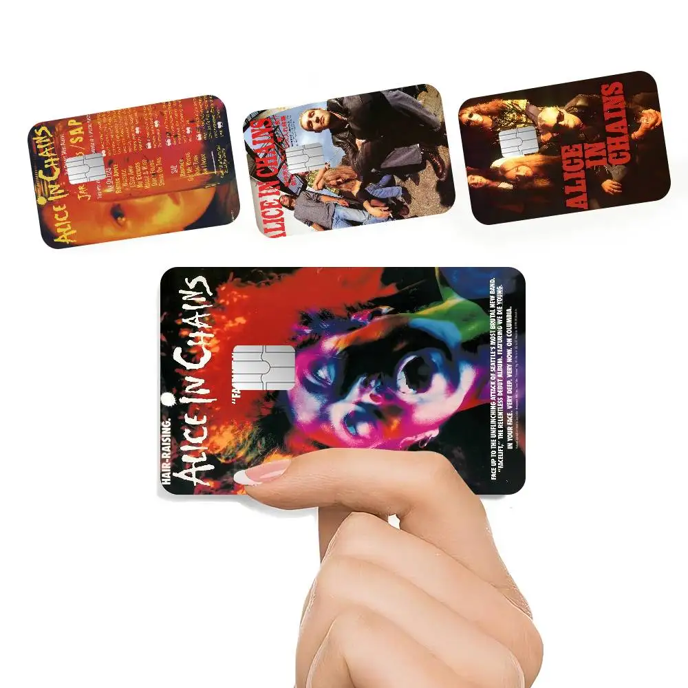 Rock Band Singer A-Alice-in-Chains Credit Card Skin Stickers for Bank Card Transportation Card Waterproof Sticker Anti-scratch