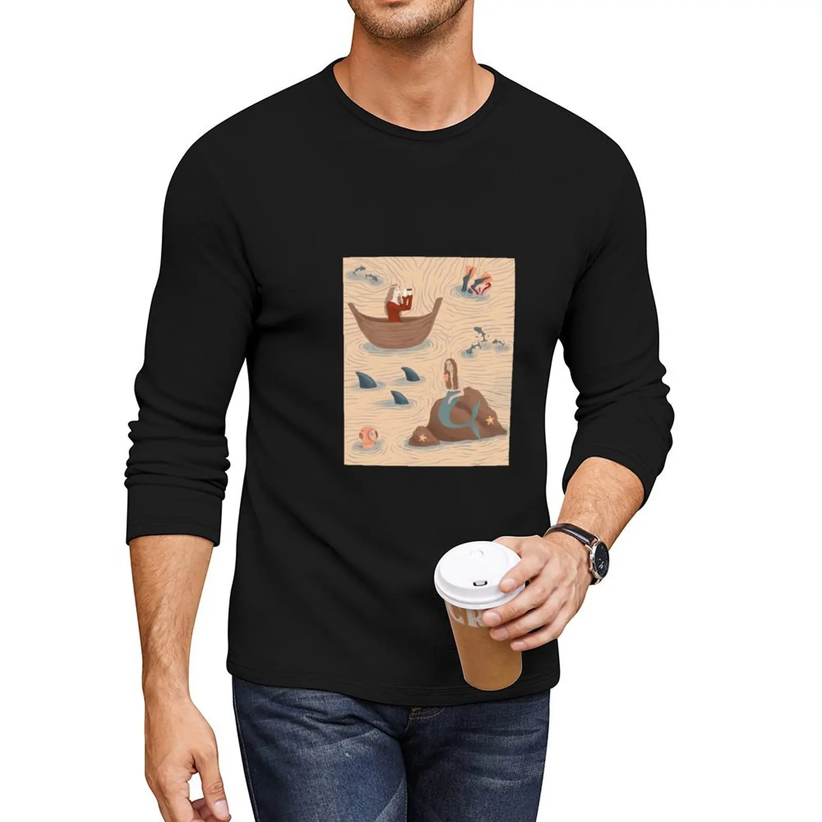 

What happen in the sea Long T-Shirt oversized t shirt vintage clothes animal print shirt for boys mens white t shirts