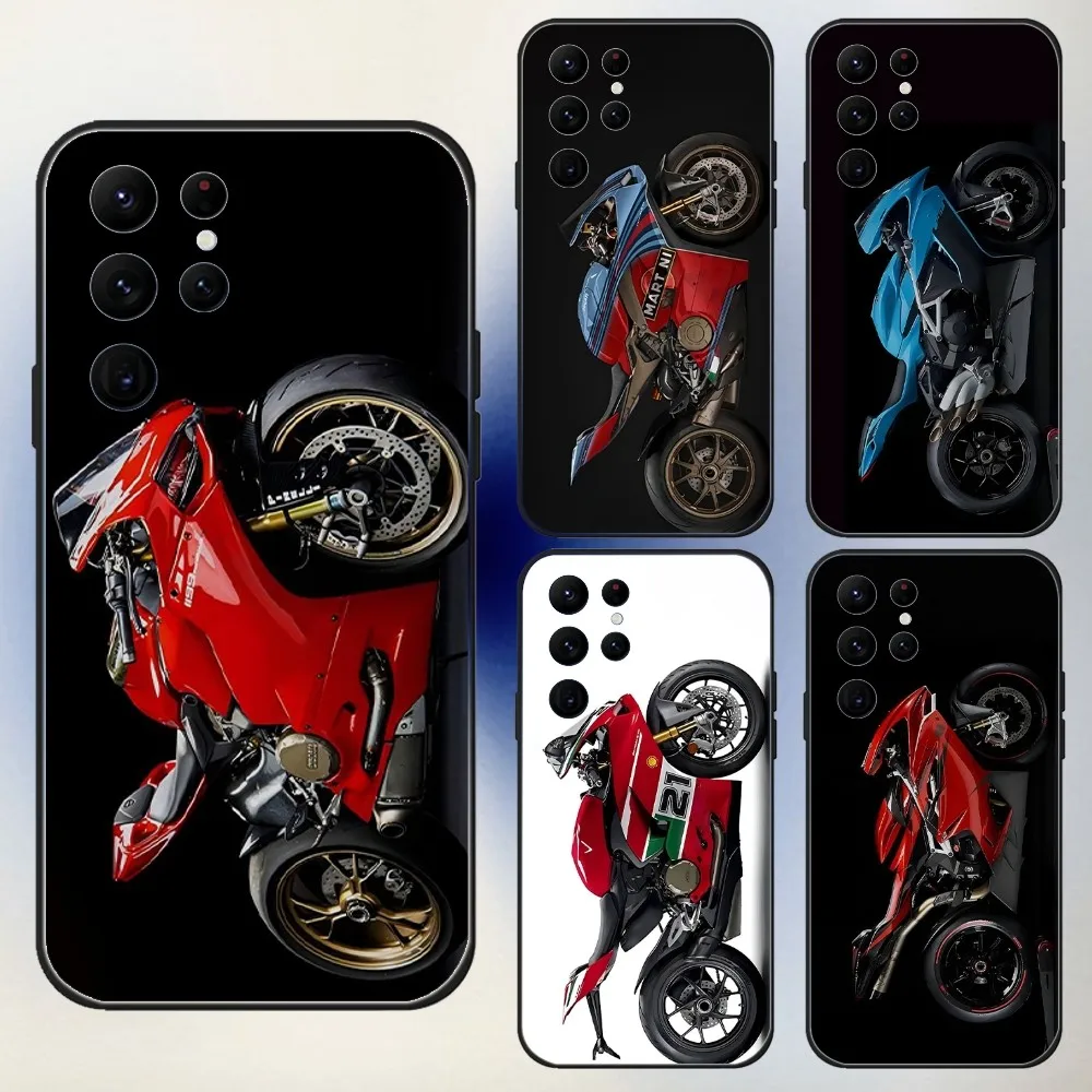 Sport D-Ducaties Cool Motorrad Phone Case For Samsung S24,23,22,30,21,10,9,Ultra,Plus,Lite,FE,5G Black Soft Case