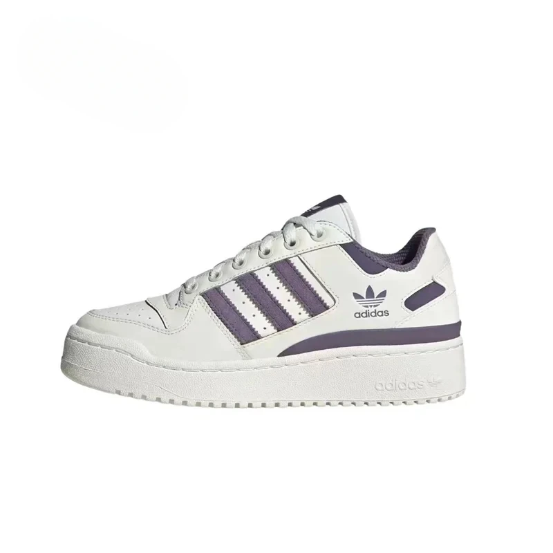 حذاء رياضي نسائي من Adidas FORUM BOLD STRIPES حذاء رياضي مريح منخفض وبسيط للتزلج