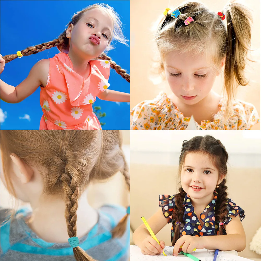Bandas elásticas de cabelo coloridas para mulheres, bandana de nylon para meninas, suporte rabo de cavalo para crianças, acessórios de cabelo 2,5 cm, 20 PCs, 50 PCs, 100PCs