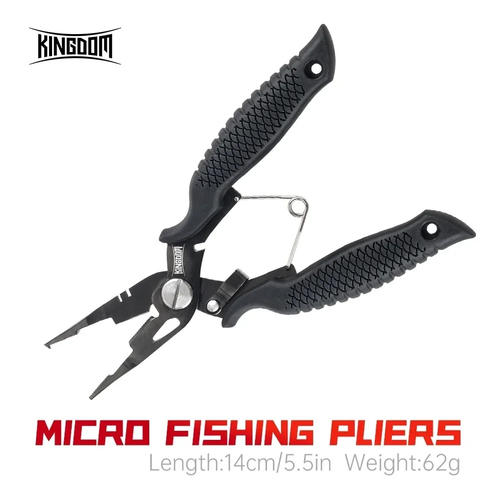 Kingdom Micro Fishing Pliers Multifunctional Split Ring Wire Cutter Hooks Remover Fishing Tackle 62g 14CM Fishing Equipment