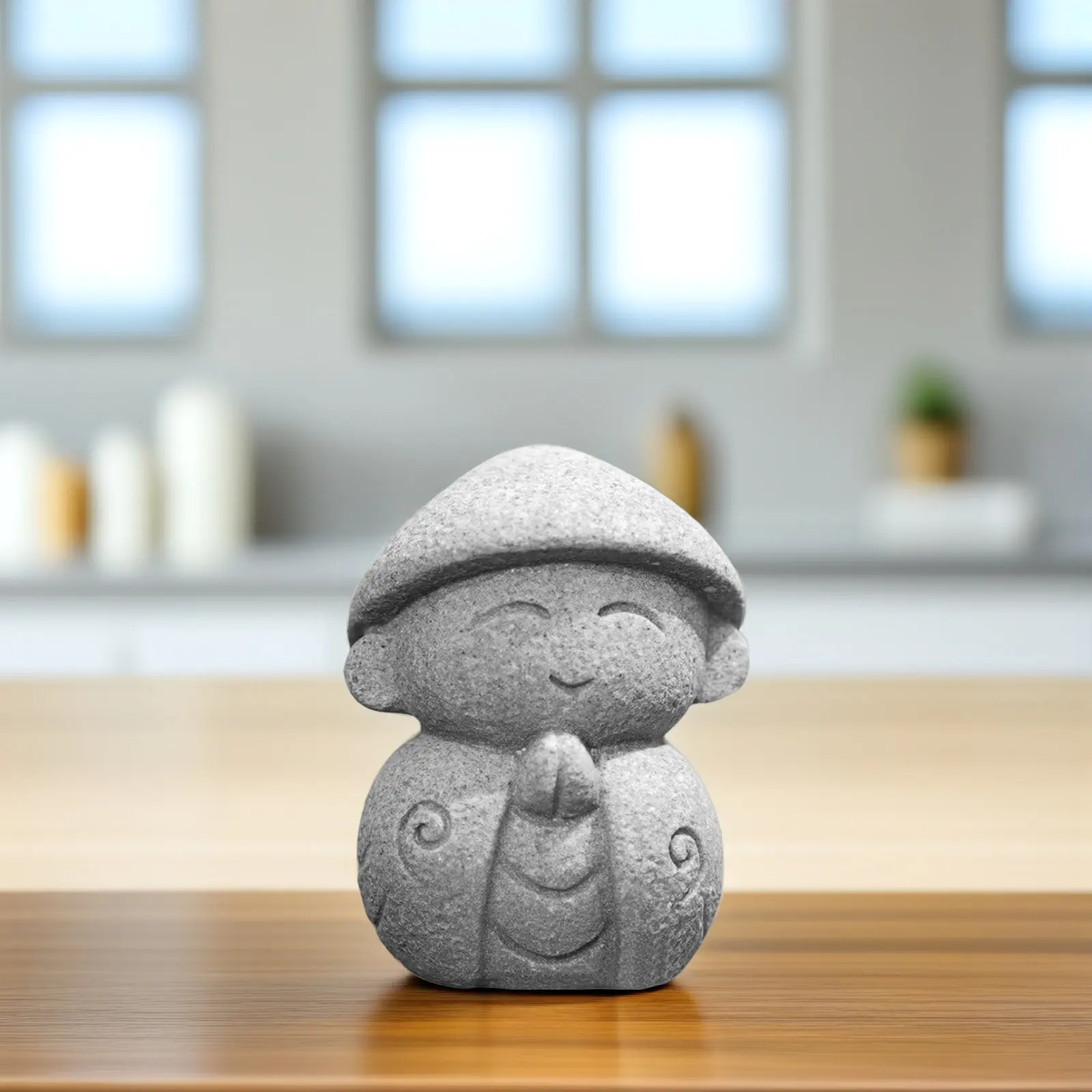 Stone Maitreya Buddha Small Desktop Decor Ornament Limestone Material Non Deformable Stable Base Creative Indoor Decor Buddha