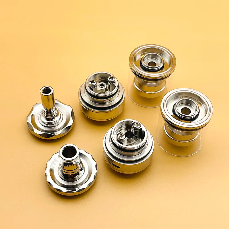 DSX Diplomat Top Fill Korte Tank MTL/RDL RTA kit Verstuiver 23mm 316ss Spiegel polijsten met 3pcs Chambers Vape Accessoires