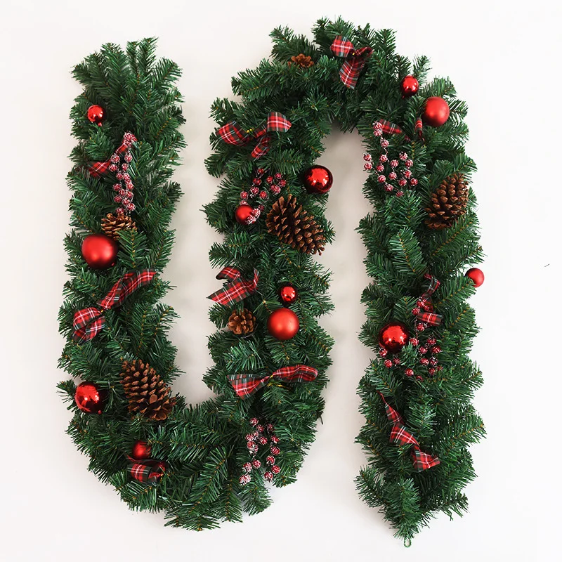 

Christmas Rattan 2.7m Artificial Plants Bow Rattan Table Decoration Window Home Hotel Fake Plants Christmas Ornaments