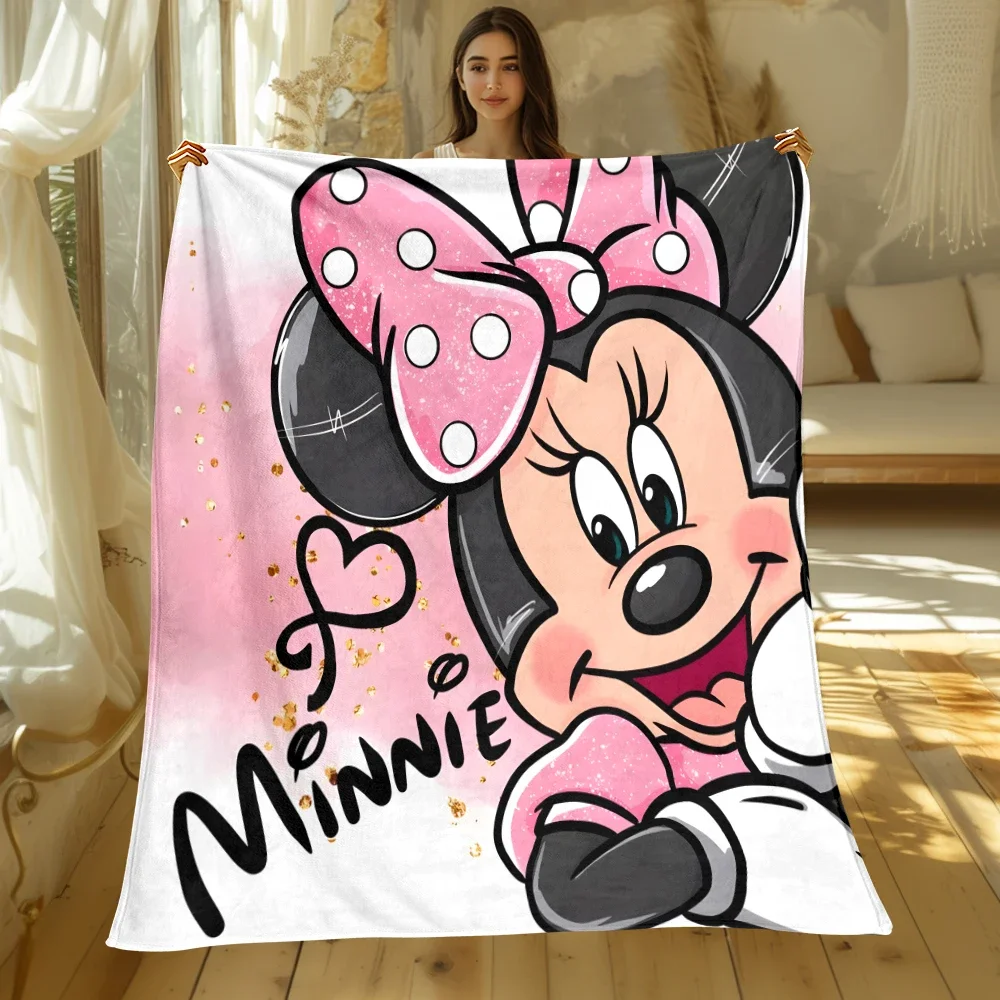 MINISO Mickey Donald Duck Cartoon Print Blanket.Oversized Soft Warm Flannel All-season Blanket.Use Sofas,Picnic,Camping Blankets