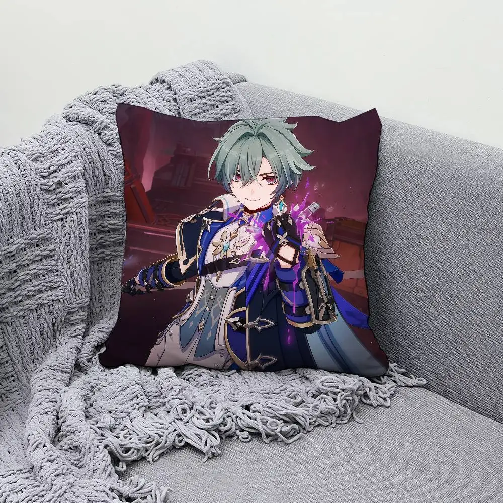 Genshin Impact Lohen 30x30cm 45x45cm Pillow Case Decor Protective Covers Comfortable Soft For Sofa Living Room Home Office