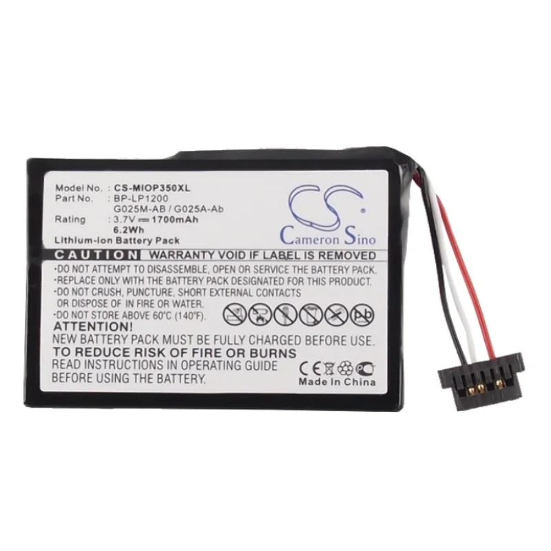 

GPS Navigator Battery 1700mAh for Mitac Mio P710,Mio Spirit 480,485,487,670,680,685,687,690,695,697,Mio P350,P510,P550,P550m
