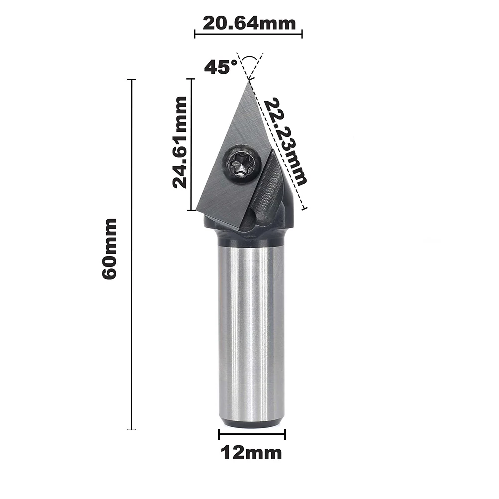 High Quality Brand New Milling Cutter Woodworking Resistance To Bending Silver 45 Degree V-shaped Black Carbide