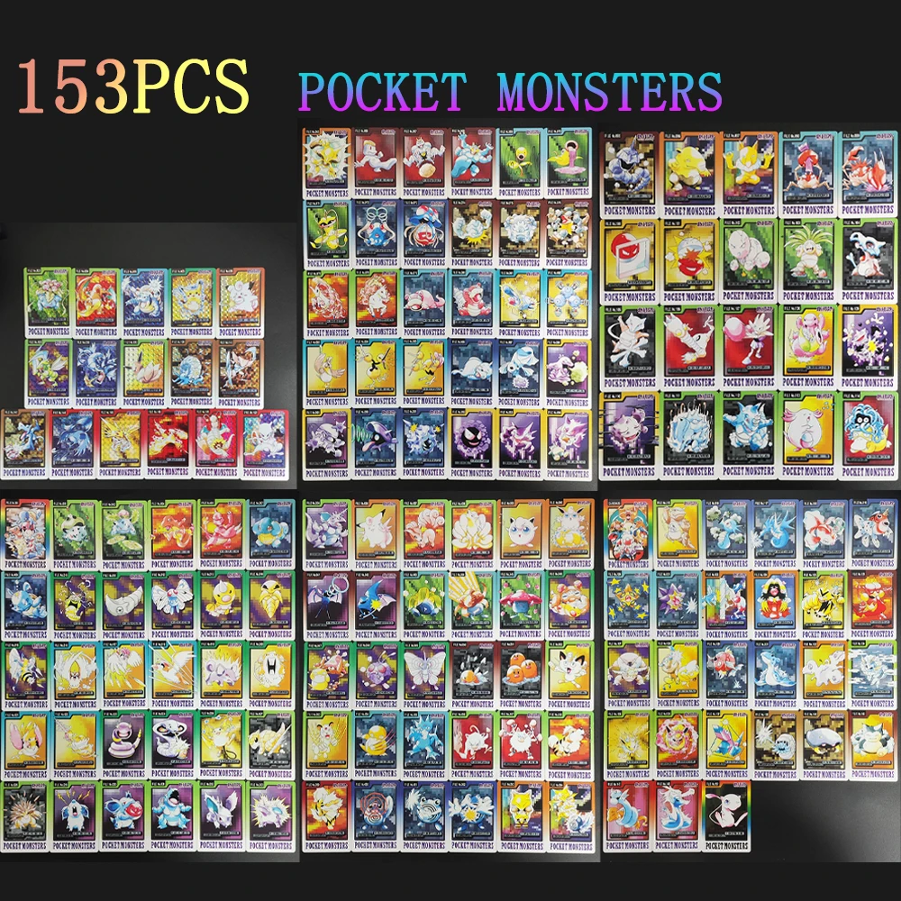 153 قطعة بطاقة جمع البوكيمون 1997 وحوش الجيب Charizard Blastoise Eevee Mew نادر ذاتية الصنع لعبة كلاسيكية بطاقات أنيمي هدية