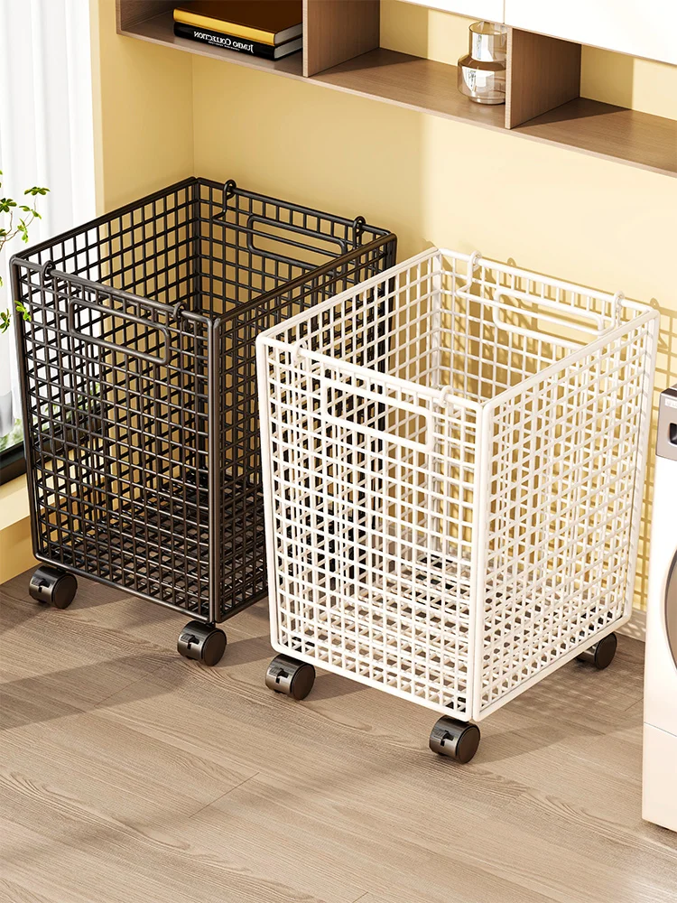 mobile-dirty-laundry-basket-bathroom-clothes-storage-caddy-with-wheels-home-use-dirty-clothes-organizer-liner-japanese-style