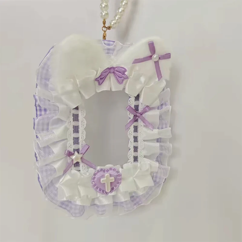 Niedliche Katzenohren-Kartenhülle, Anime-Sammelkarten-Schutzhülle, Ita-Tasche, DIY-Zubehör, Y2K Süße Spitzen-Schleife Kartenhalter – Detail 9