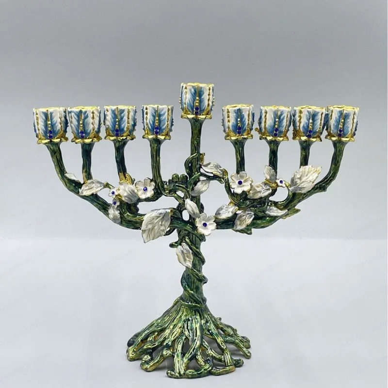 European retro twisted flower candle holder, living room decoration ornament, nine-head lamp holder, church candle holder