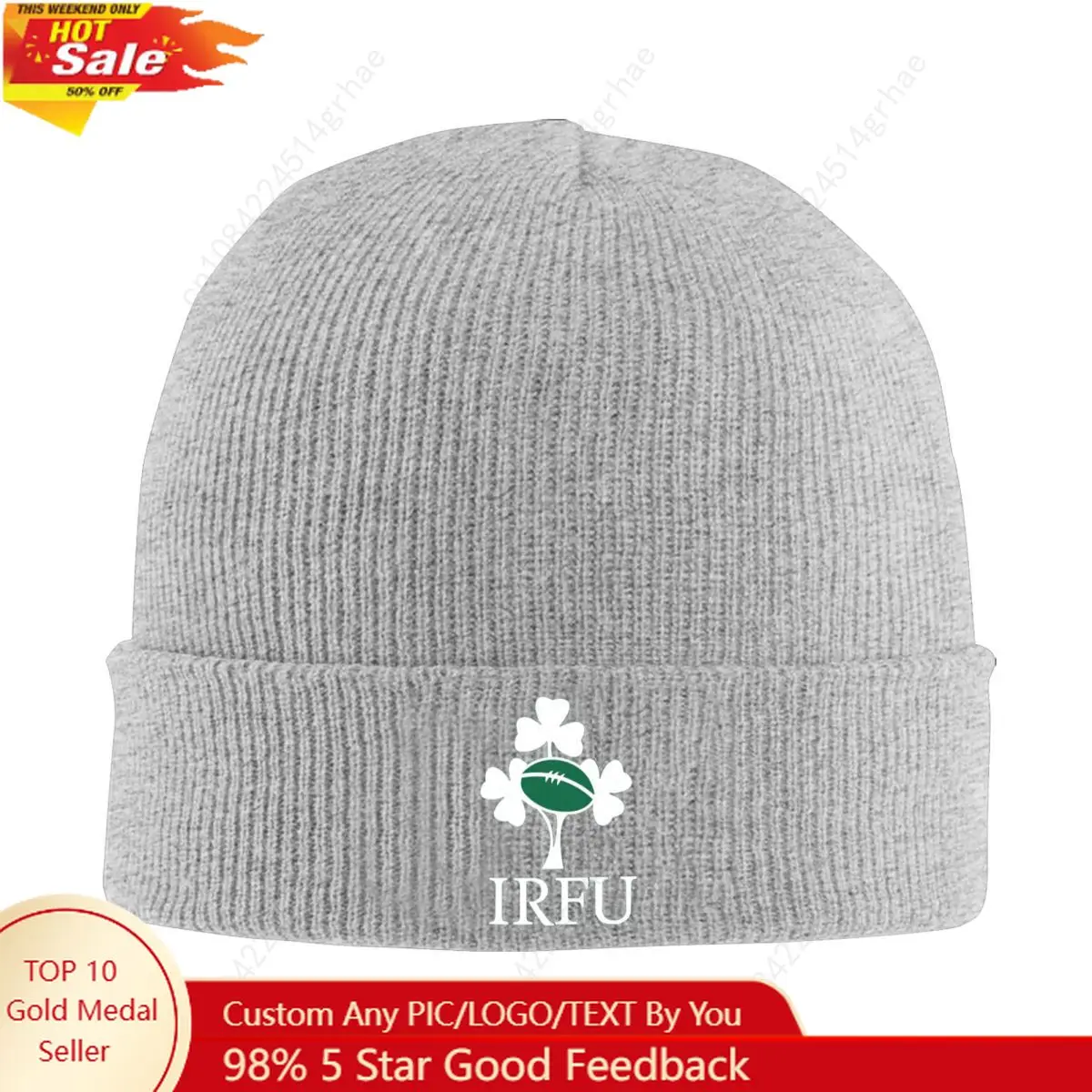 

Ireland Rugby TEAM Warm Knitted Cap Hip Hop Bonnet Hat Autumn Winter Outdoor Beanies Hats for Unisex Adult