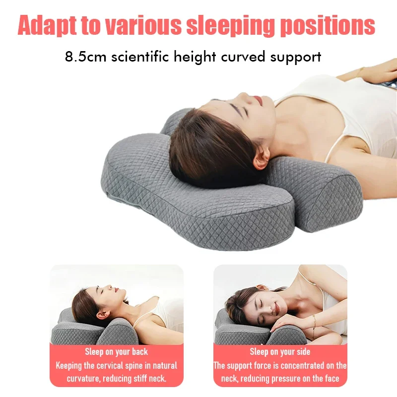 Pillow Combination Cervical Pillow, Neck Protection Pillow, Reverse Arch Straightening Traction, Slow Rebound Memory Cotton