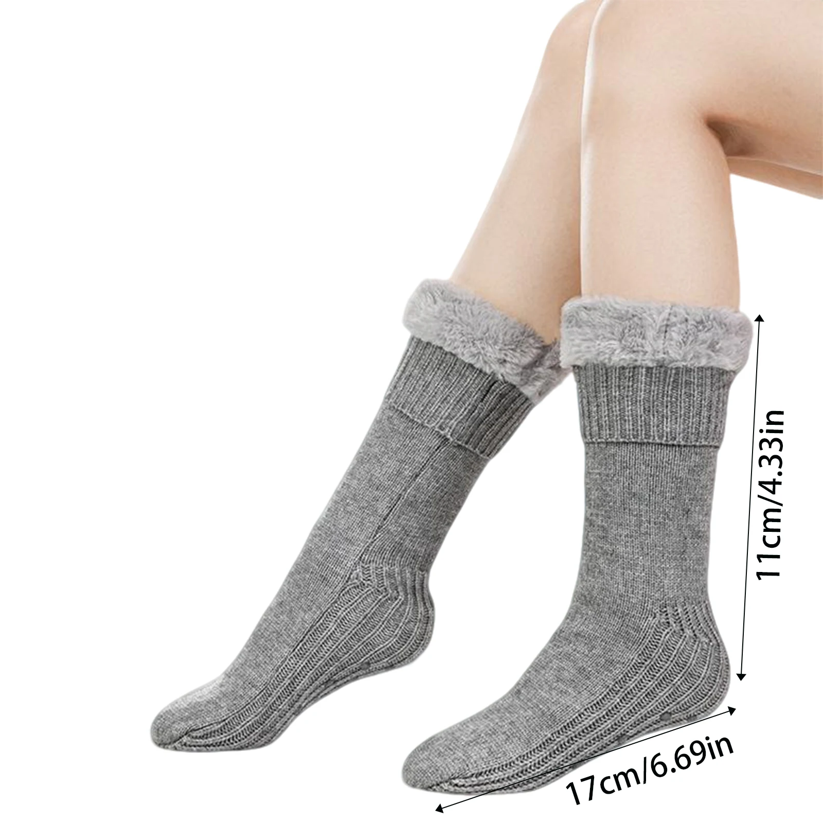 عيد الميلاد جوارب يمكن السير بها على الأرض النساء الشتاء صوف مبطن جوارب قطنية الحبس السجاد الجوارب النوم المنزل الجوارب الثلوج نافيداد #6