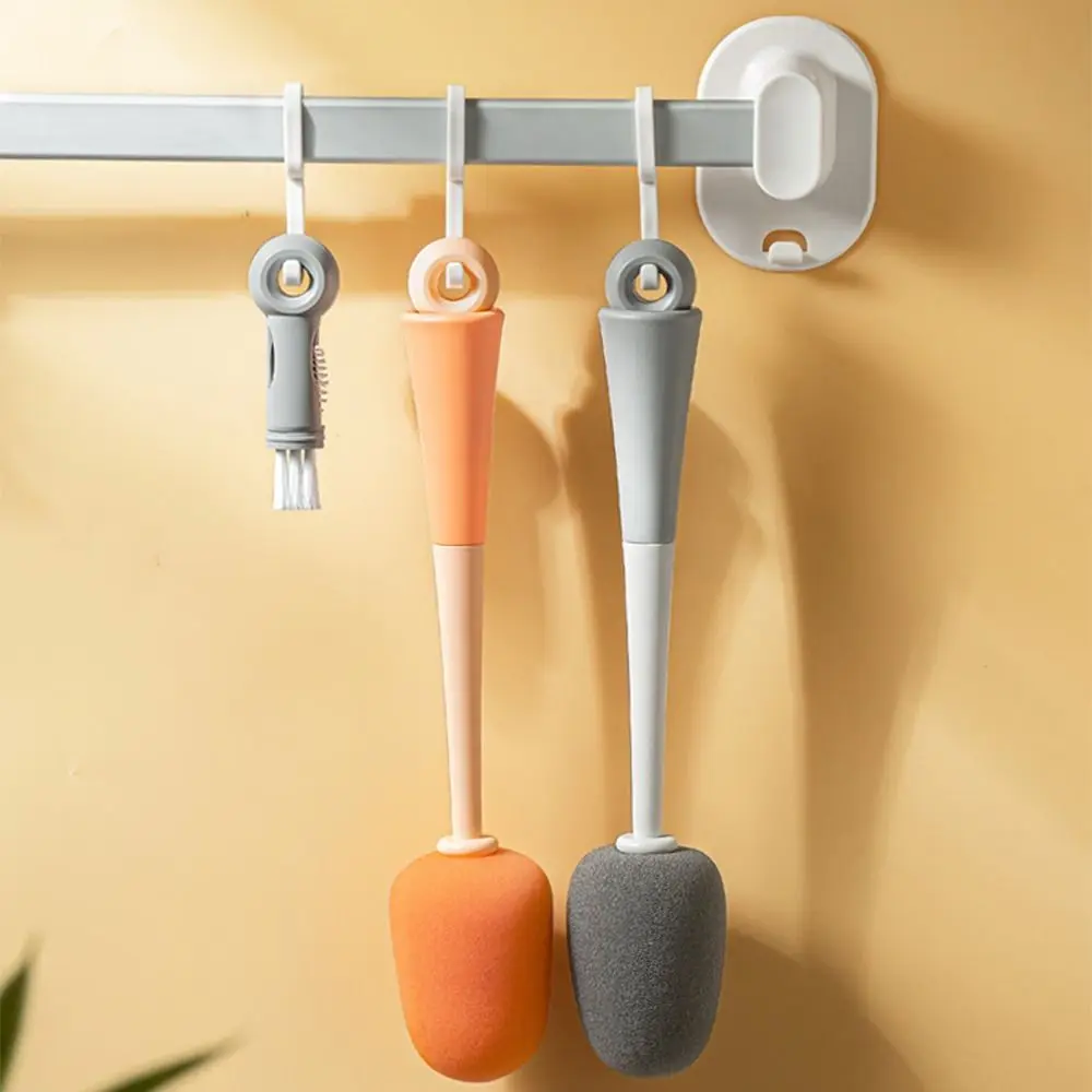 Szczotka do butelek 5 w 1 z miękkim włosiem, nylonowa gąbka, szczotka do butelek dla niemowląt, bez BPA, z długim uchwytem, do czyszczenia szczelin, do czyszczenia butelek