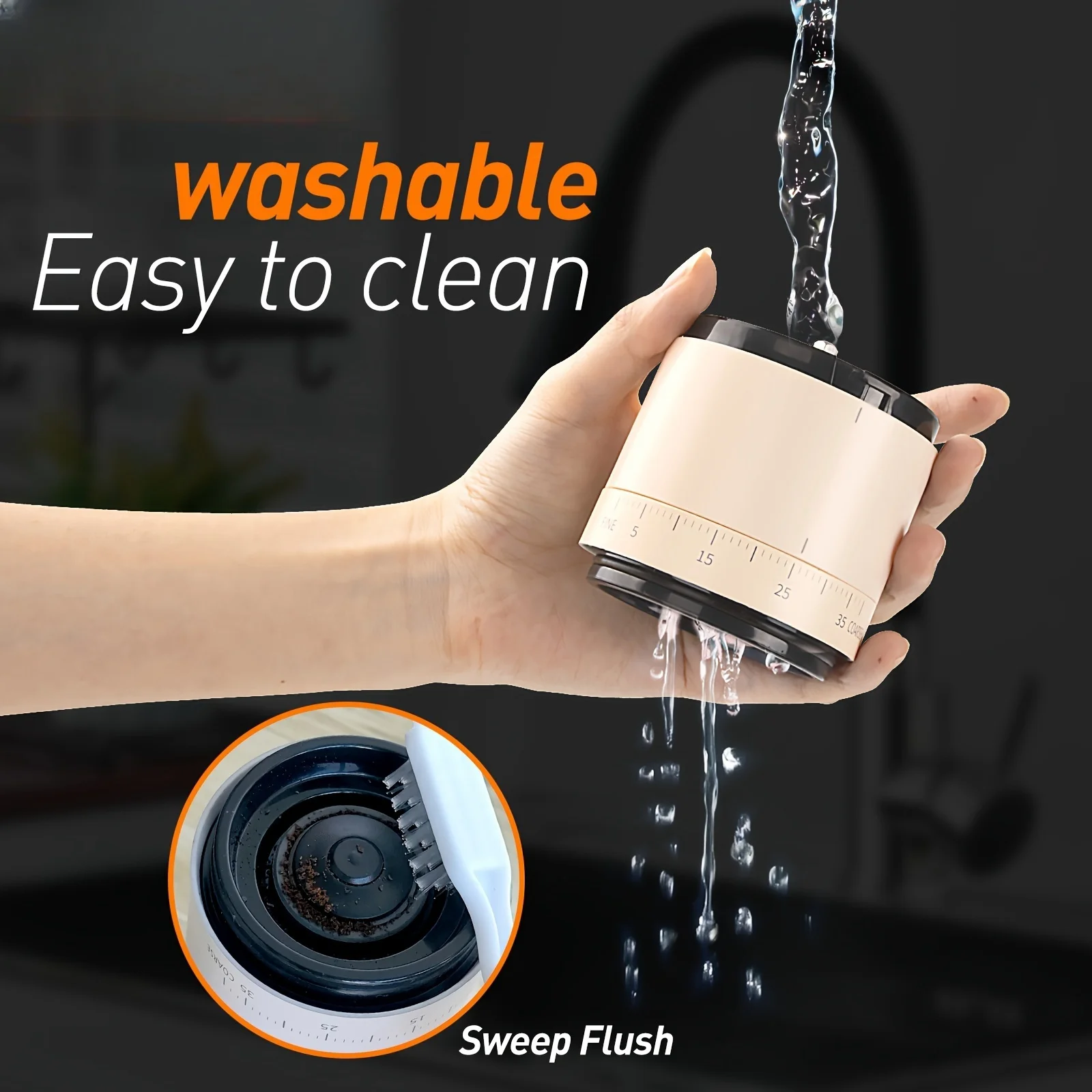 مطحنة حبوب القهوة الكهربائية المحمولة 38 تروس خارجية قابلة للتعديل USB شحن 1500 مللي أمبير قابلة للشحن ماكينة القهوة المنزلية الصغيرة