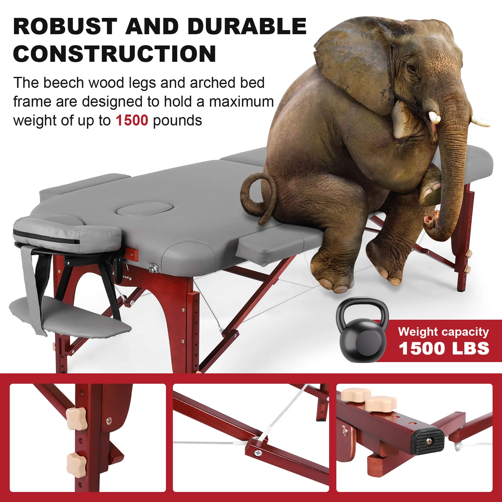 

Складная кушетка для тату-салонов и косметологии с регулировкой высоты, профессиональная кушетка для салонов красоты с сумкой для переноски, для физиотерапевтических кабинетов