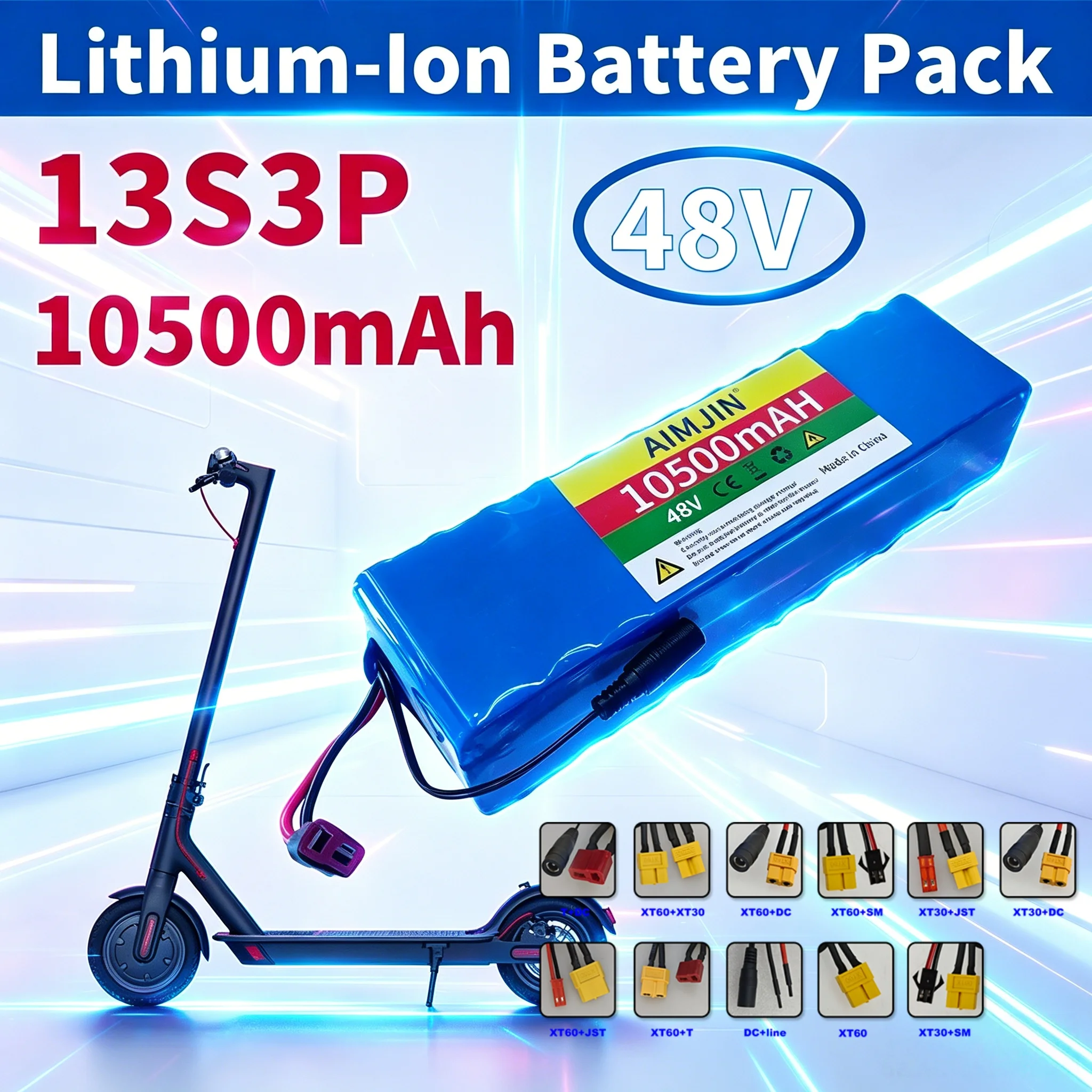 high-power New 48V 10.5ah 13s3p 18650 battery electric vehicle electric motorcycle DIY battery BMS protection