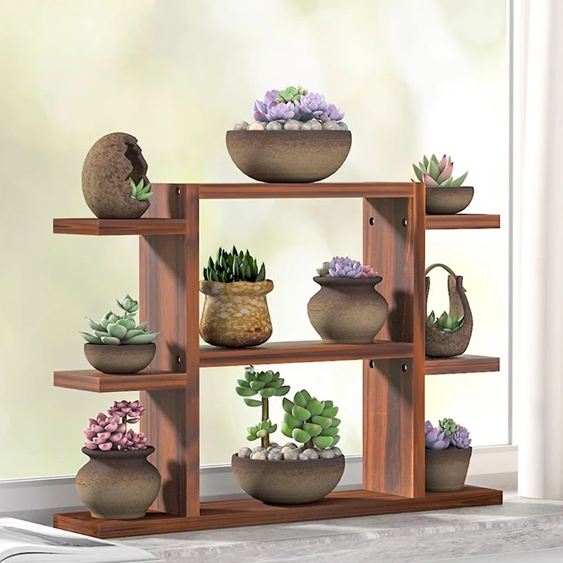 Prateleira de plantas de madeira maciça menor, prateleira de flores, moderna, simples, decoração, prateleira de plantas, originalidade, móveis multicamadas, supporto fyps