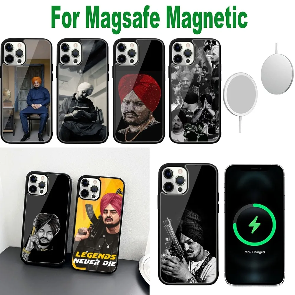 Sidhu Moose Wala Phone Case For iPhone 16,15,14,13,12,11,Plus,Pro,Max,Mini Magsafe Magnetic Wireless Charging