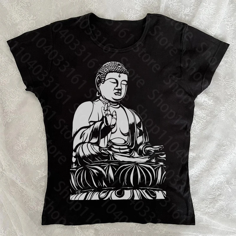 

2000s Harajuku Streetwear Short Sleeve Woman Clothing Baby Tees Y2k Skinny Crop Tops Baby Tees E- girls Vintage Gothic Tops Kpop