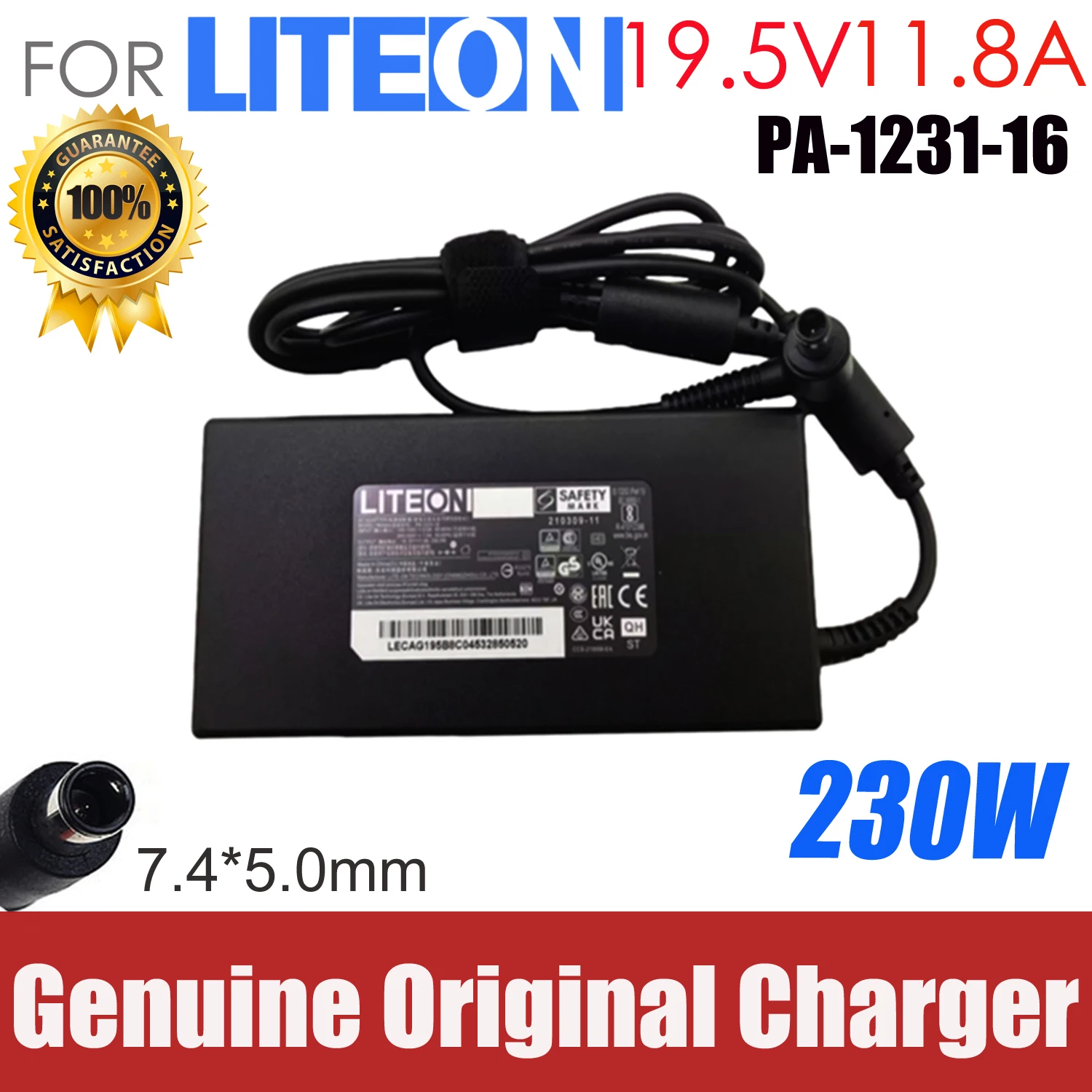 Genuine LITEON PA-1231-16 230W 19.5V 11.8A AC Adapter For Intel NUC 8 VR NUC8i7HNK NUC8I7BEH Gaming Desktop PC Power Charger